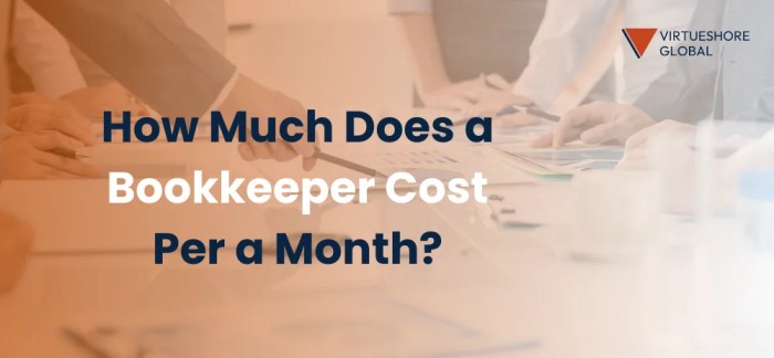 How much does bookkeeping cost monthly
