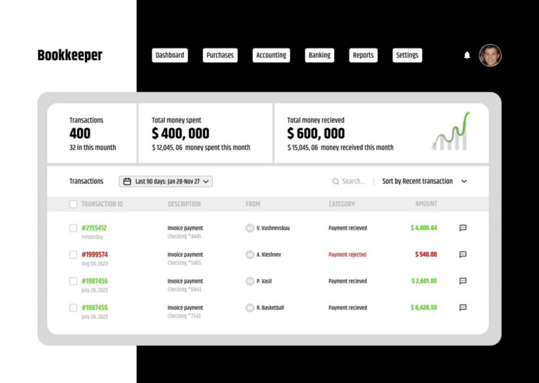 Bookkeeping app for iOS and Android